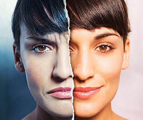 stresaantunut vs. rentoutunut nainen