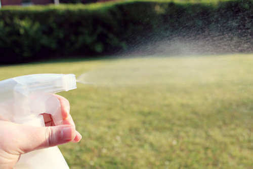 kodin siivous suihkepullolla