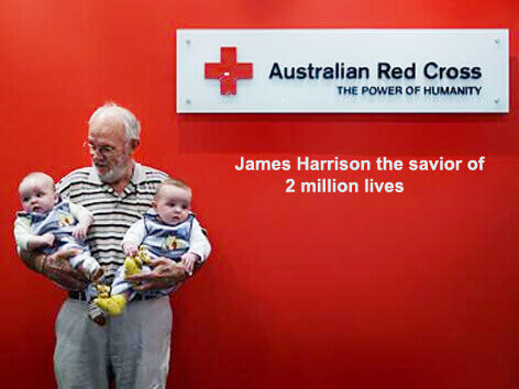Verenluovuttaja Harrison pelastaa vauvoja verellään