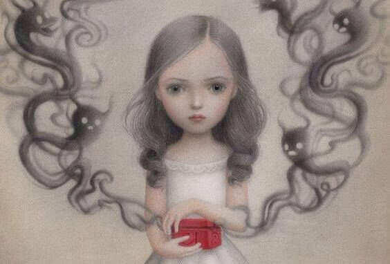 tummahiuksinen tyttö