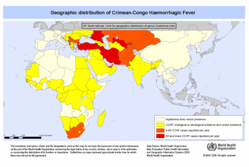 Krimin-Kongon verenvuotokuume kartta