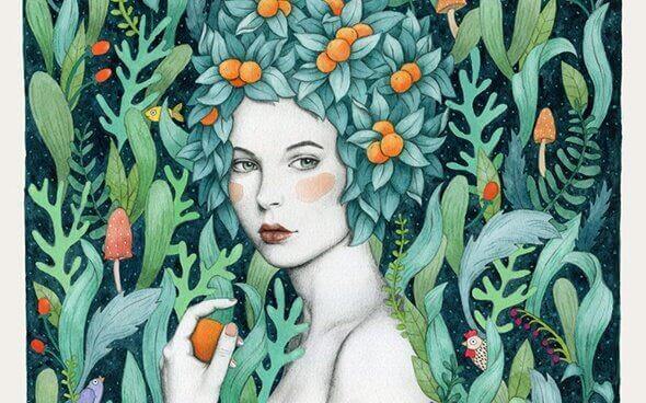 Täysinäinen nainen ei pelkää tulevaa.