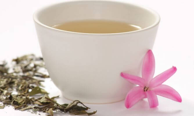 Valkoinen tee sisältää runsaasti antioksidantteja.