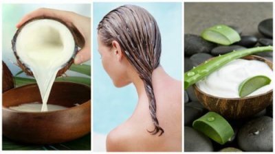 Hiushoito hiustenlähtöä vastaan: Aloe veraa ja kookosmaitoa