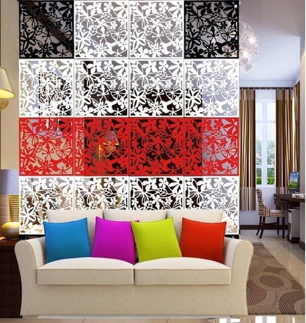 värikäs lasi tilan jakamiseksi