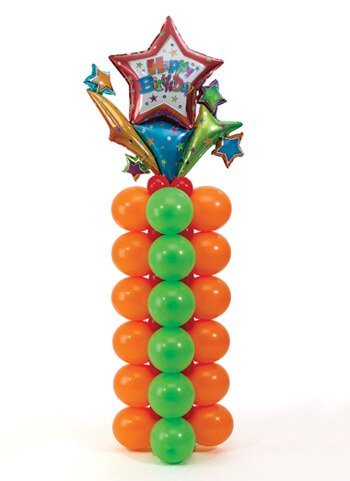 ilmapallot pylvään muodossa