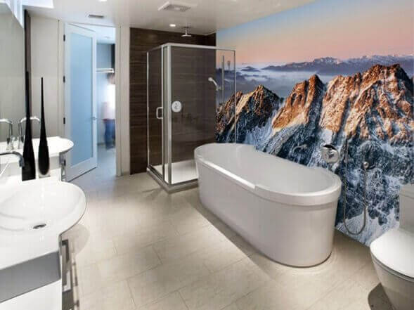 minimalistinen kylpyhuone