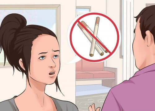 Nainen ei halua polttaa.