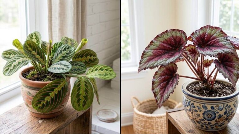 Begonia rex vai maranta? Väriä huoneeseen ilman kukkia