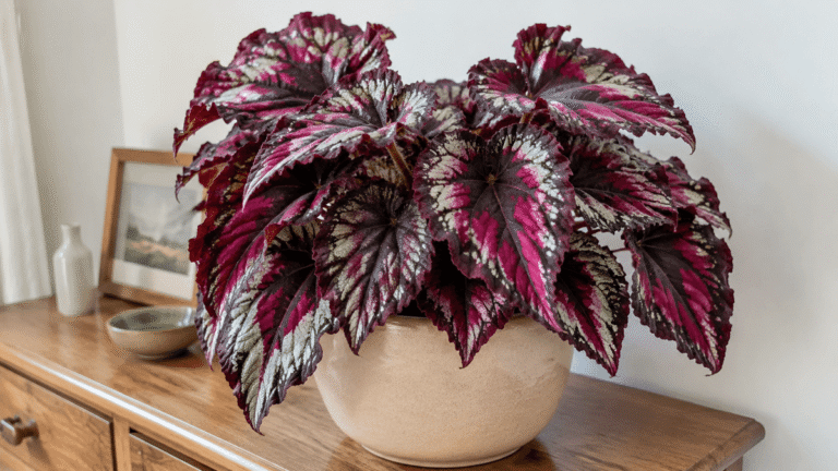 Begonia rex: värikkäät lehdet ilman kuivia reunoja